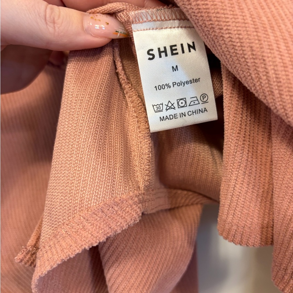 SHEIN Dusty Rose Button Down Shirt - Picture 2 of 2